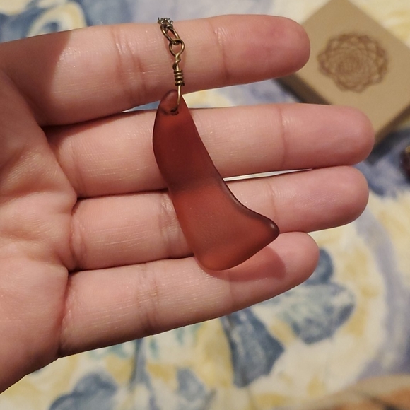 Peach Seaglass Pendant - Picture 3 of 4